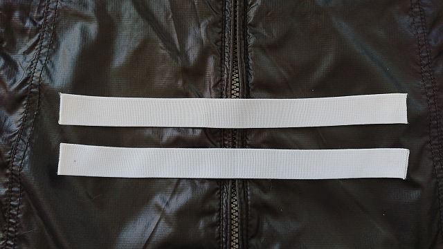 ナイロンジャケット　交換用の袖口ゴム、必要な長さを準備